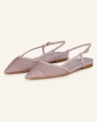 Lola Cruz Slingballerinas ZAPATOS PLANOS mit Schmucksteinen Rosa