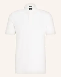 HUGO BOSS Piqué-Poloshirt PRESS Regular Fit mit Leinen Weiss