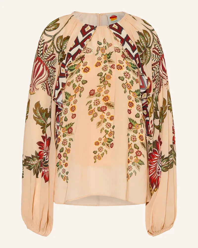 FARM Rio Blusenshirt Ligia Floral Cascade beige Beige