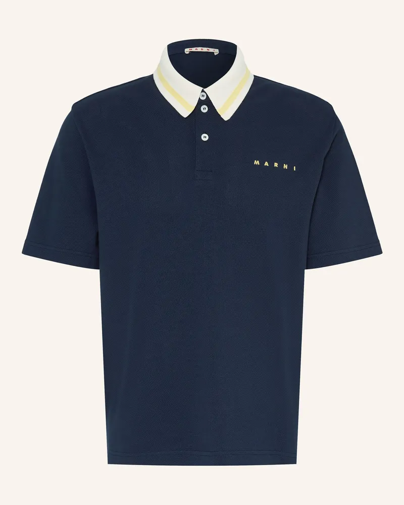 Marni Piqué-Poloshirt Dunkelblau