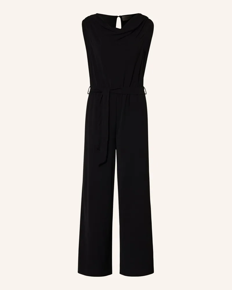 Cartoon Jersey-Jumpsuit Schwarz