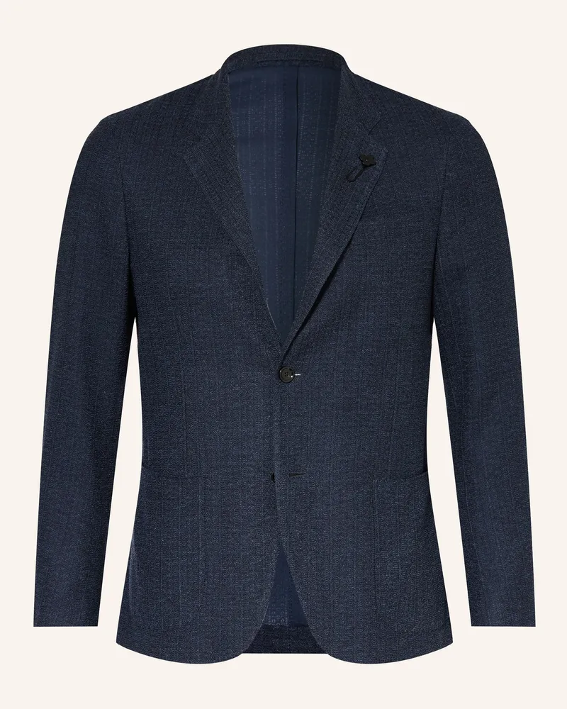 LARDINI Stricksakko Extra Slim Fit blau Dunkelblau