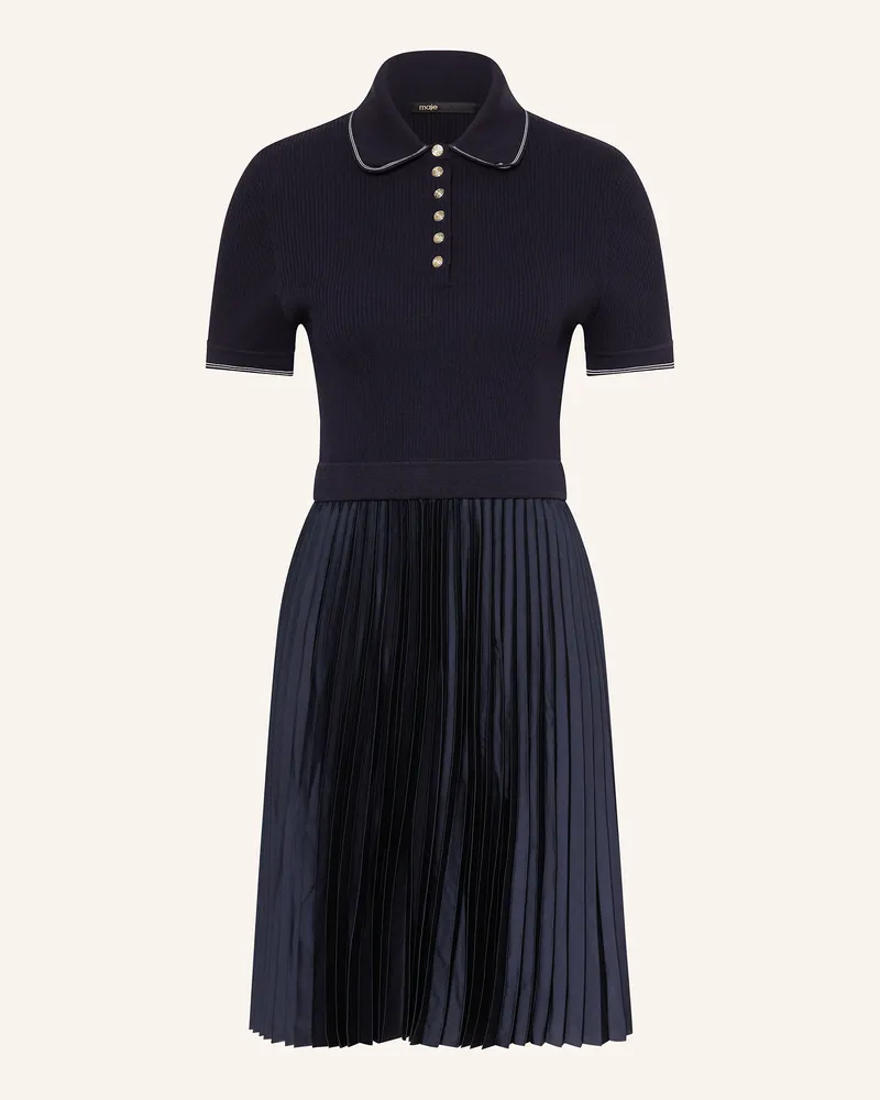 Maje Kleid im Materialmix Dunkelblau