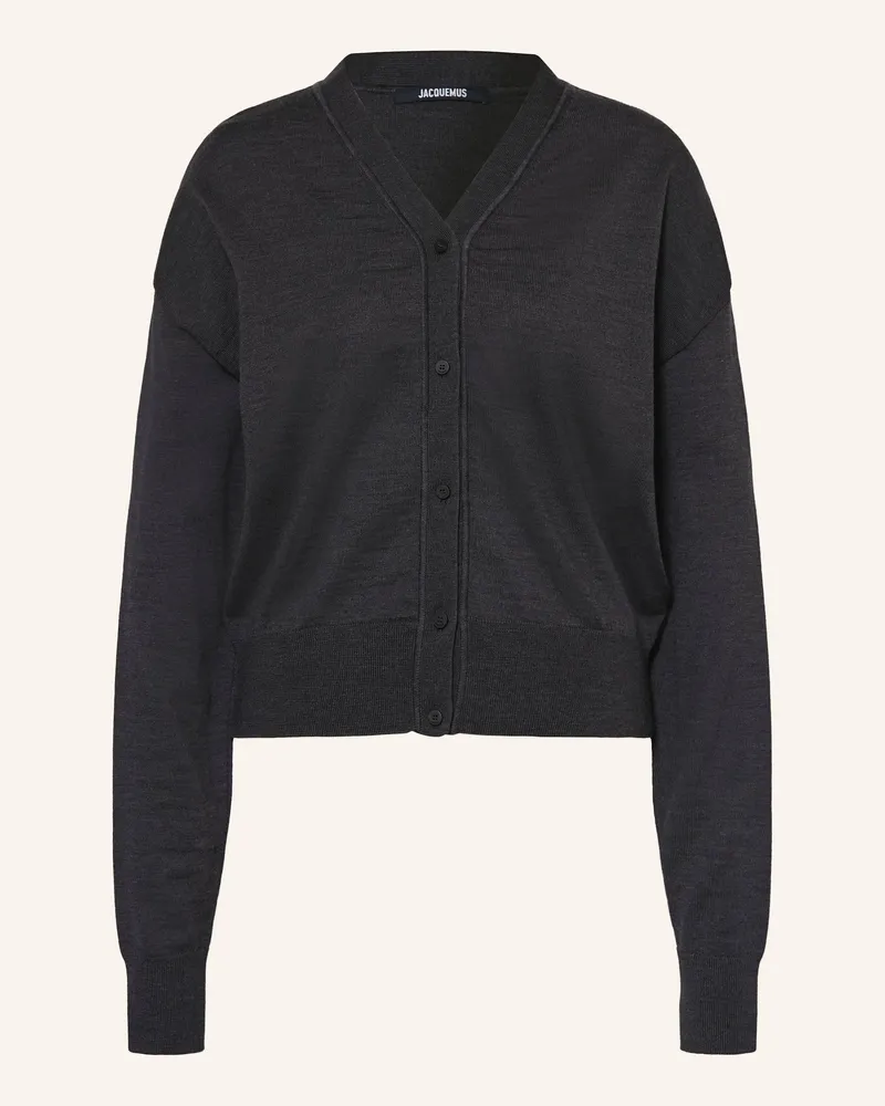 Jacquemus Strickjacke LE CARDIGAN BRODE Dunkelgrau