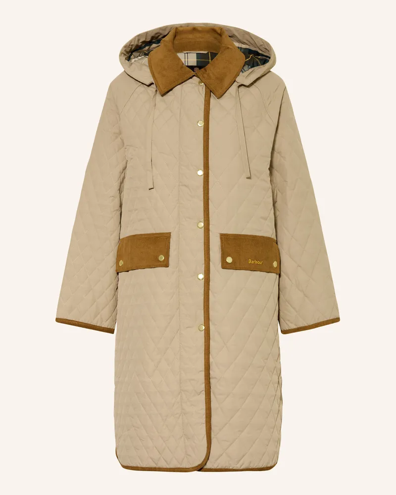 Barbour Steppmantel Ravensden Quilt Mit Abnehmbarer Kapuze beige Beige