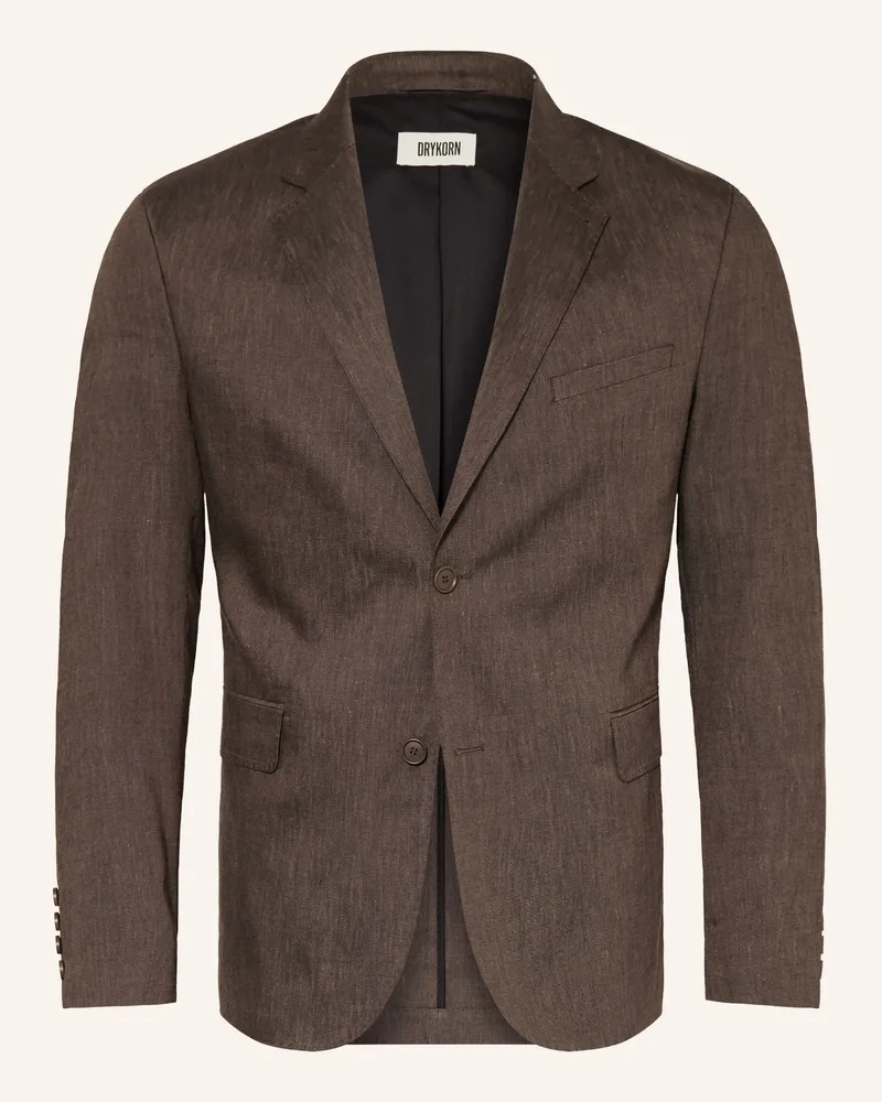 Drykorn Anzugsakko Yames Slim Fit Mit Leinen braun 1104