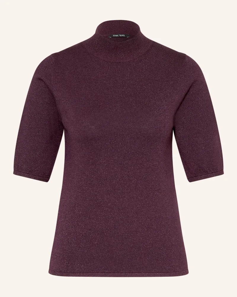 MARC AUREL Strickshirt Mit Glitzergarn lila Dunkellila
