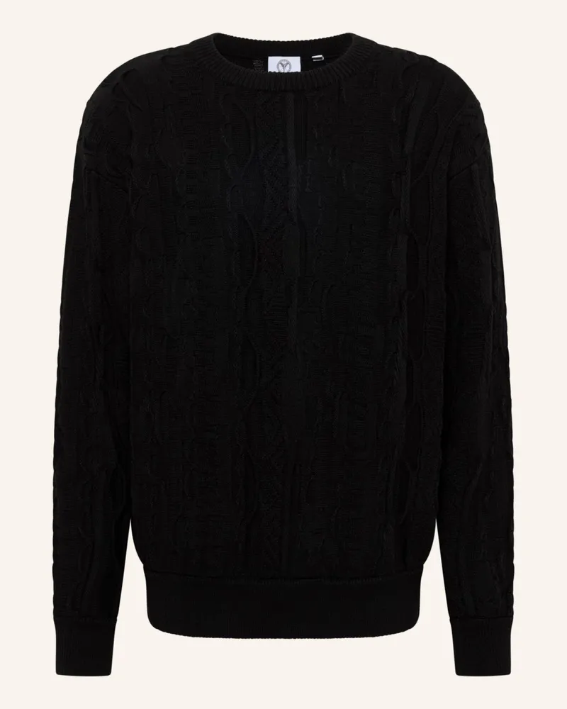 Carlo Colucci Strickpullover Mit Stickerei Dima schwarz Schwarz