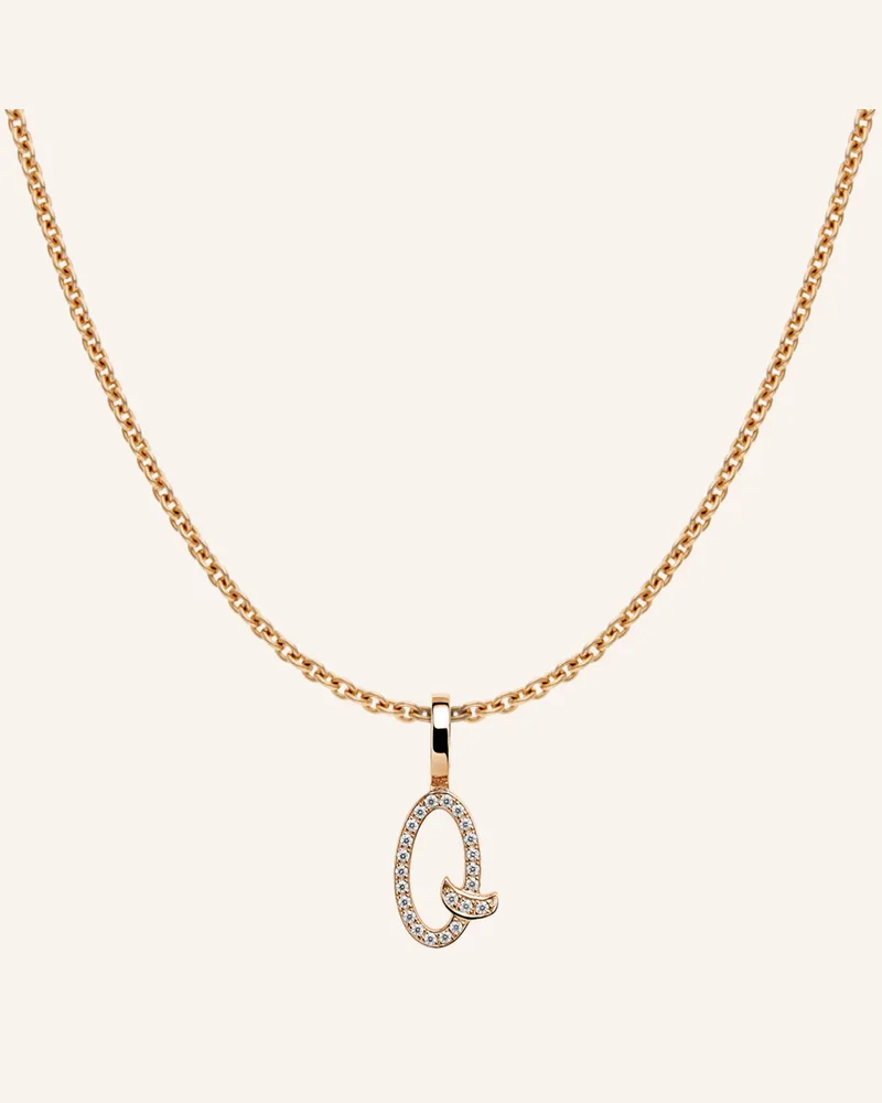 CADA Kette Tiny Diamond Letter Q rosegold Roségold