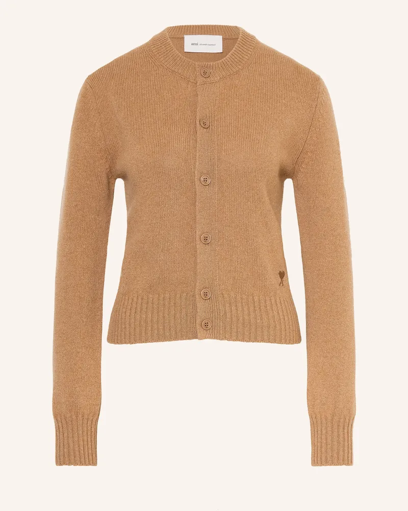 AMI Paris Strickjacke Aus Cashmere braun Camel