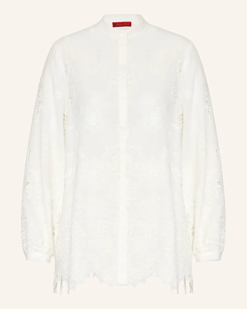 Elena Mirò Bluse aus Lochspitze Weiss