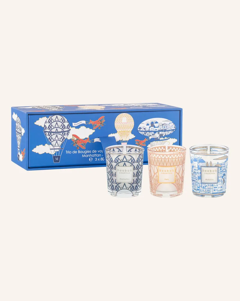 Baobab Collection 3er-Set Duftkerzen Mit Geschenkbox rot Schwarz