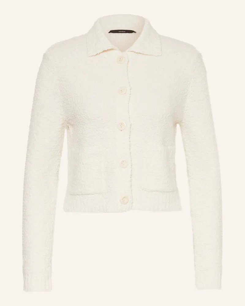 windsor. Strickjacke aus Bouclé Weiss
