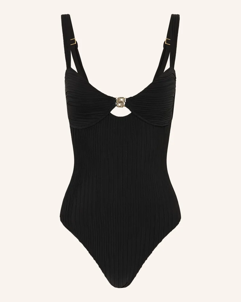 HUGO BOSS Badeanzug DOUBLE B Schwarz
