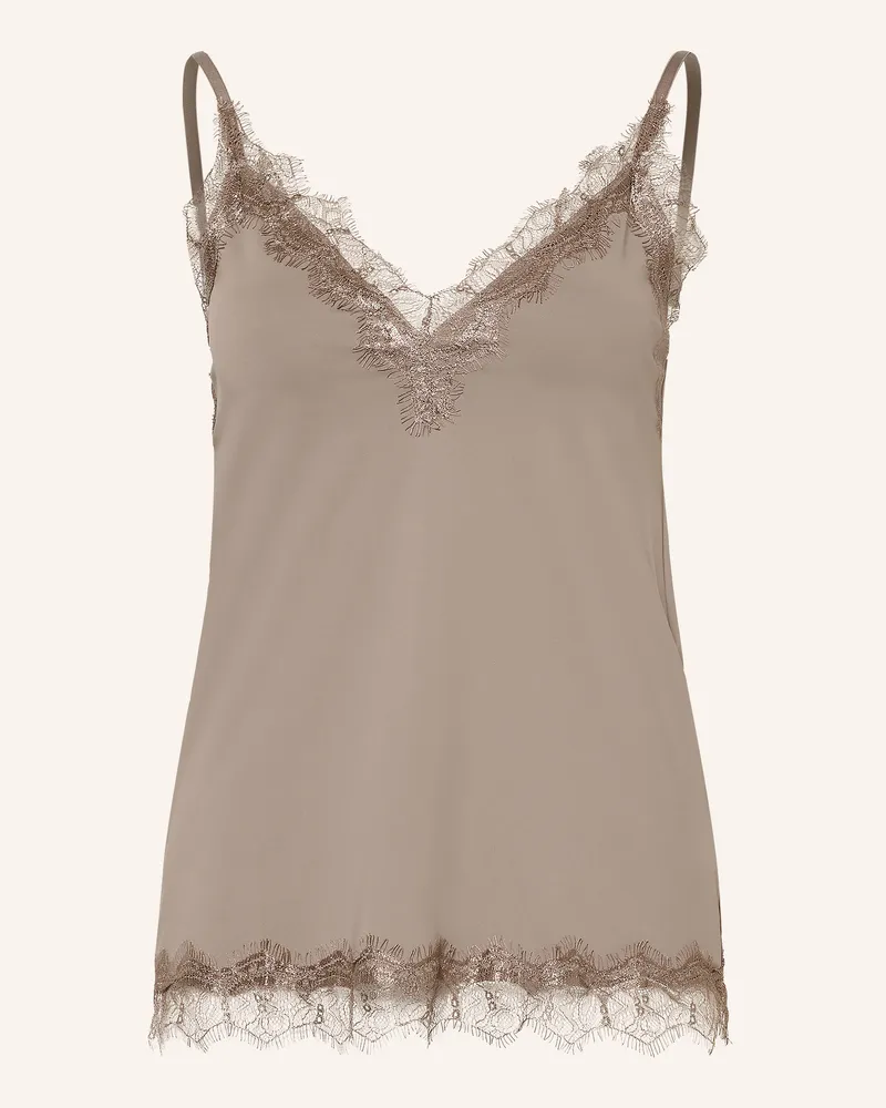 Rosemunde Top Bridget Mit Spitze braun Hellbraun