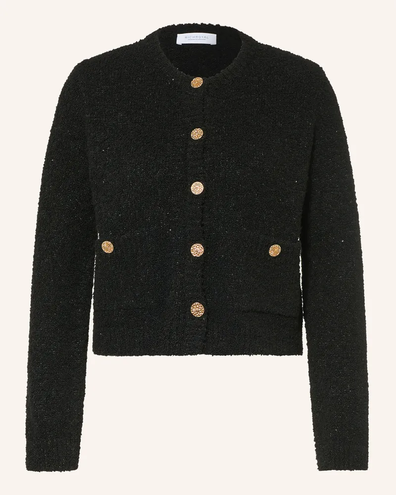 Rich&Royal Strickjacke Mit Pailletten schwarz Schwarz