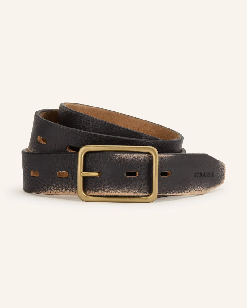 Dsquared2 Ledergürtel schwarz Dunkelbraun