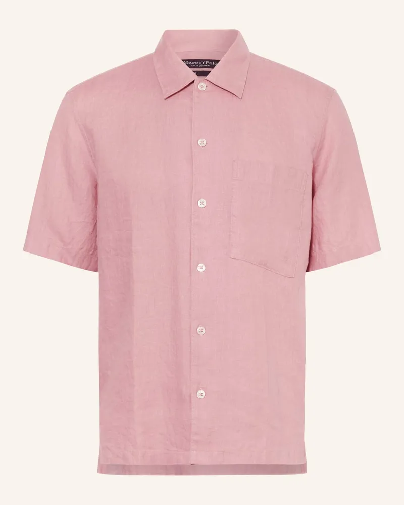 Marc O'Polo Kurzarm-Hemd Regular Fit aus Leinen Rosa