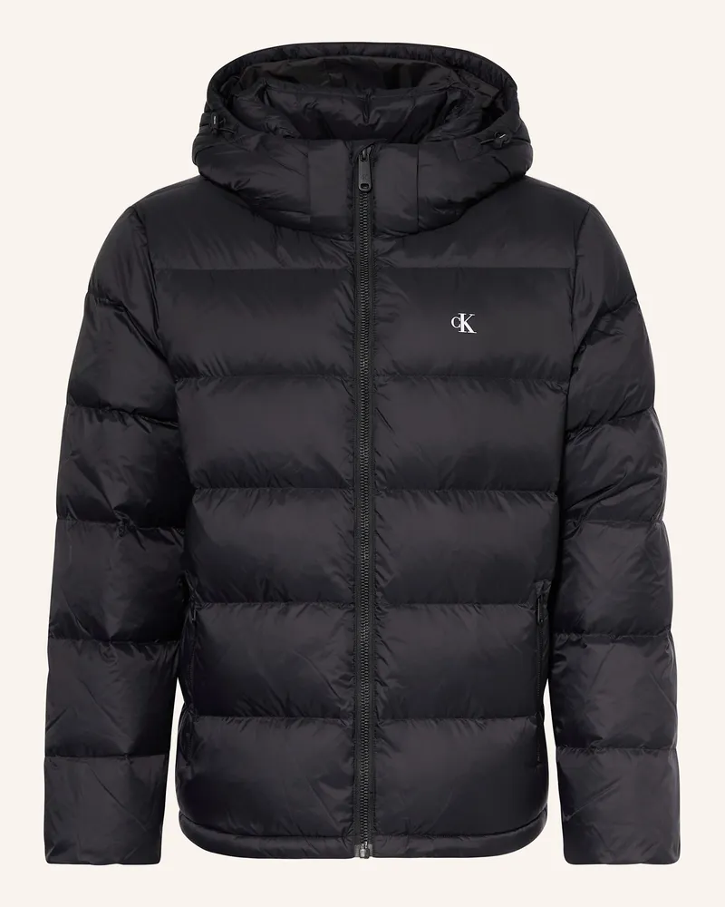 Calvin Klein Daunenjacke mit abnehmbarer Kapuze Schwarz