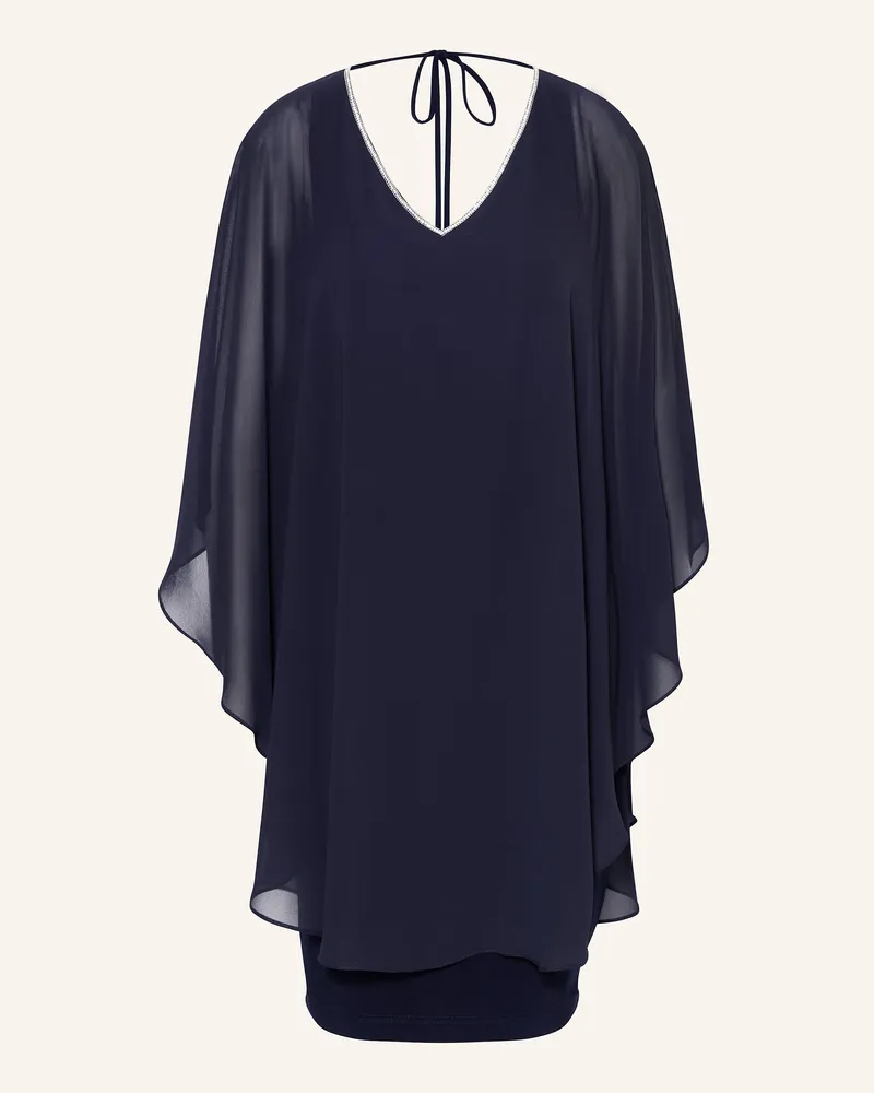 Joseph Ribkoff Cocktailkleid im Materialmix mit Schmucksteinen Dunkelblau