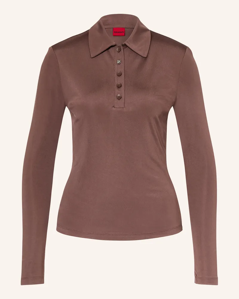 HUGO BOSS Jersey-Poloshirt DAROSEVIL Braun