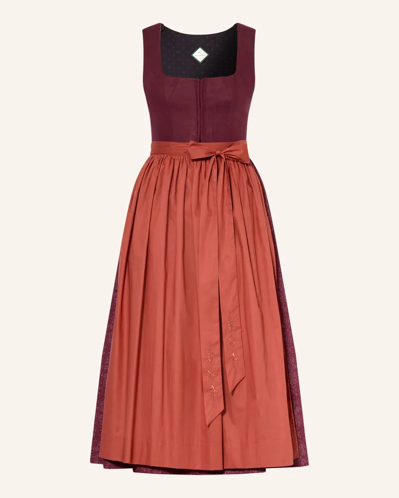 WALDORFF Dirndl Lisa Aus Leinen lila Dunkelrot