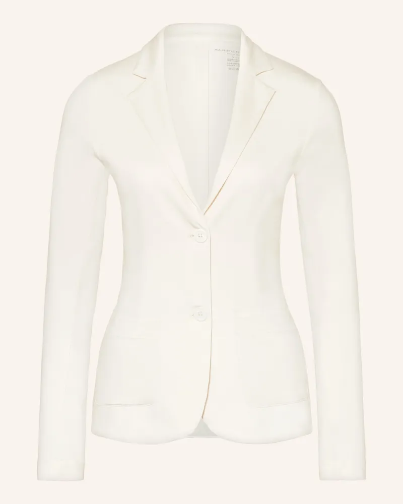 Majestic Jerseyblazer weiss Creme