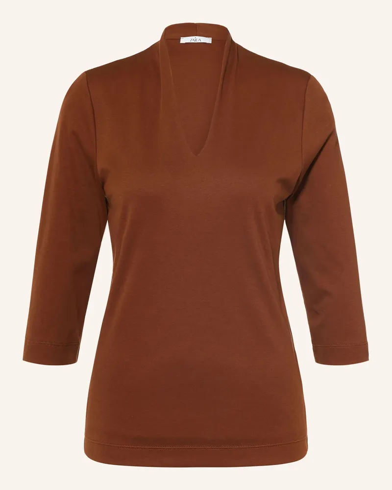ZAíDA Shirt Mit Kelchkragen braun Braun