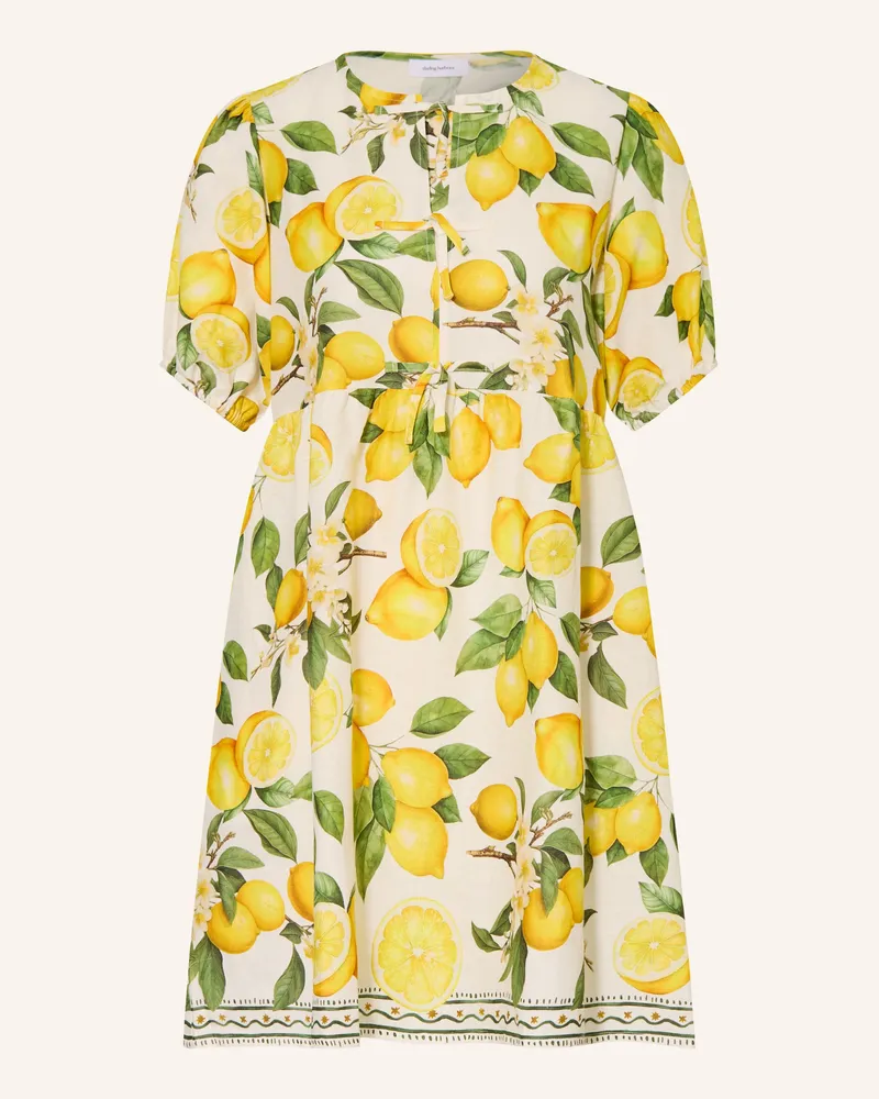 Darling Harbour Kleid Mit Leinen weiss Lemon