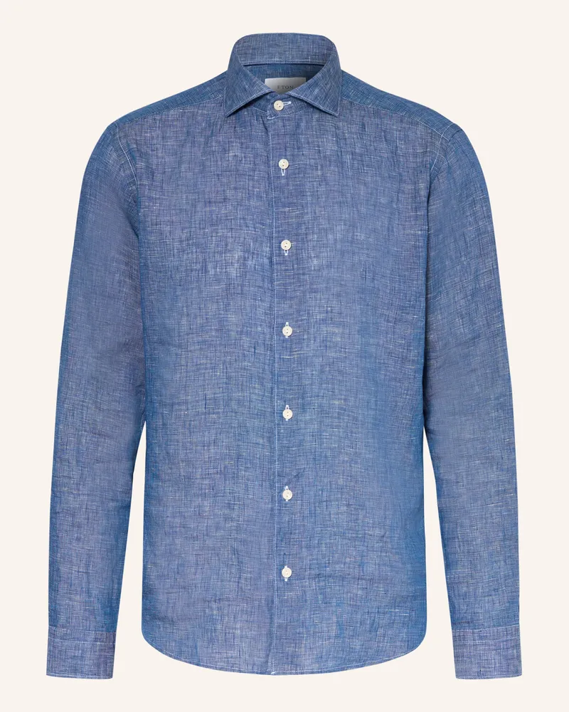 Eton Leinenhemd Casual Fit blau Blau
