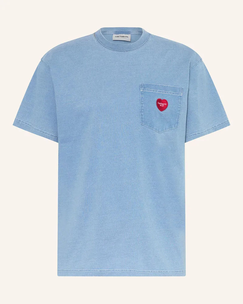 Carhartt WIP T-Shirt INGO POCKET in Jeansoptik Hellblau