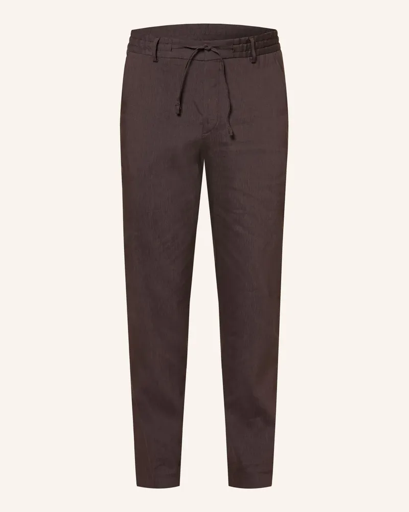 HUGO BOSS Chino Perin Tapered Fit Mit Leinen braun Dunkelbraun