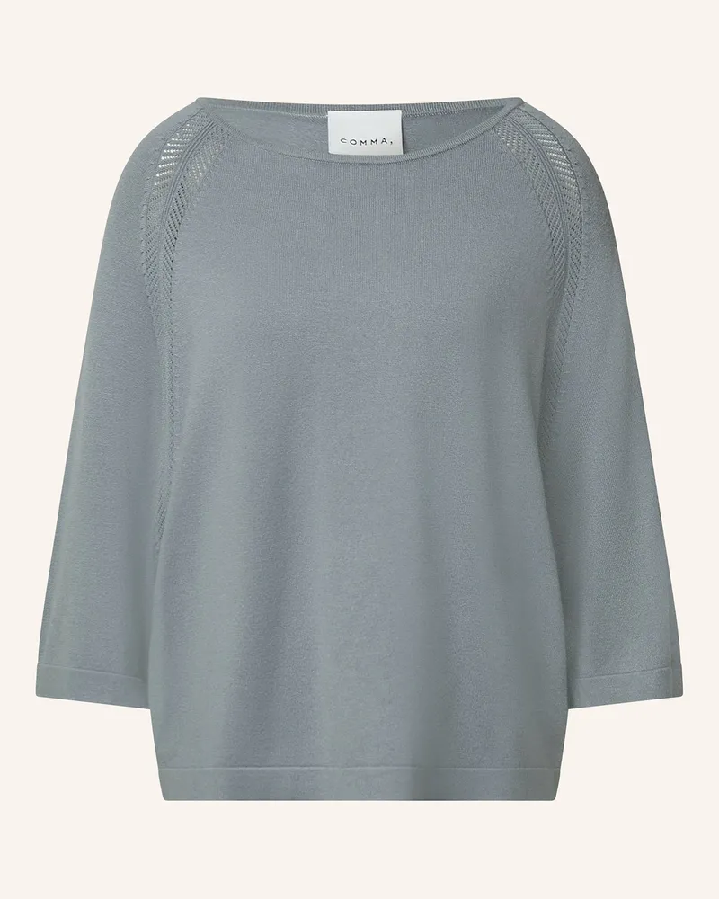 COMMA Pullover Mit 3/4-Arm blau Blaugrau