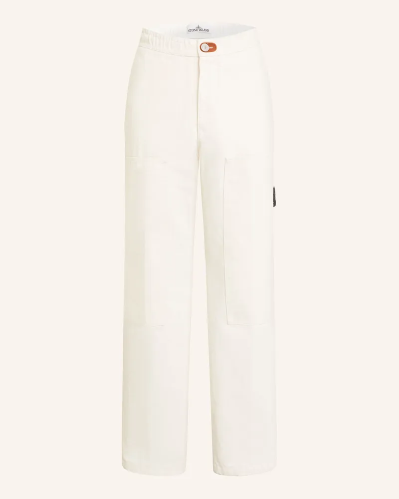 Stone Island Cargohose weiss Creme