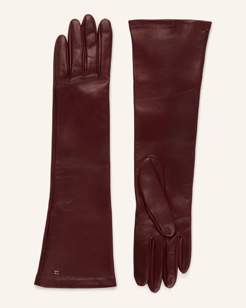 Max Mara Lederhandschuhe Afidee rot Dunkelrot