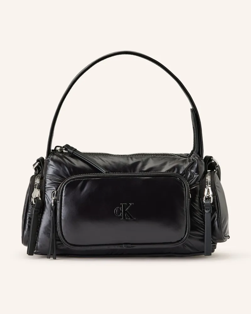 Calvin Klein Handtasche Pocket Shiny Small schwarz Schwarz
