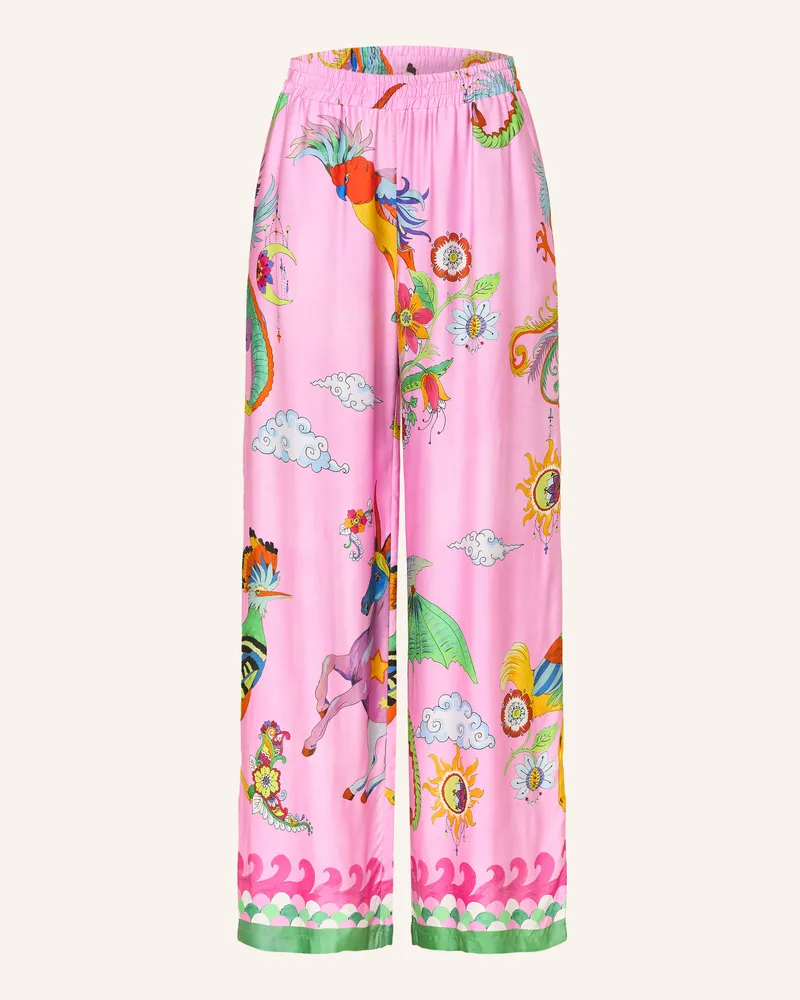 Milano Italy Marlenehose Aus Satin pink Rosa