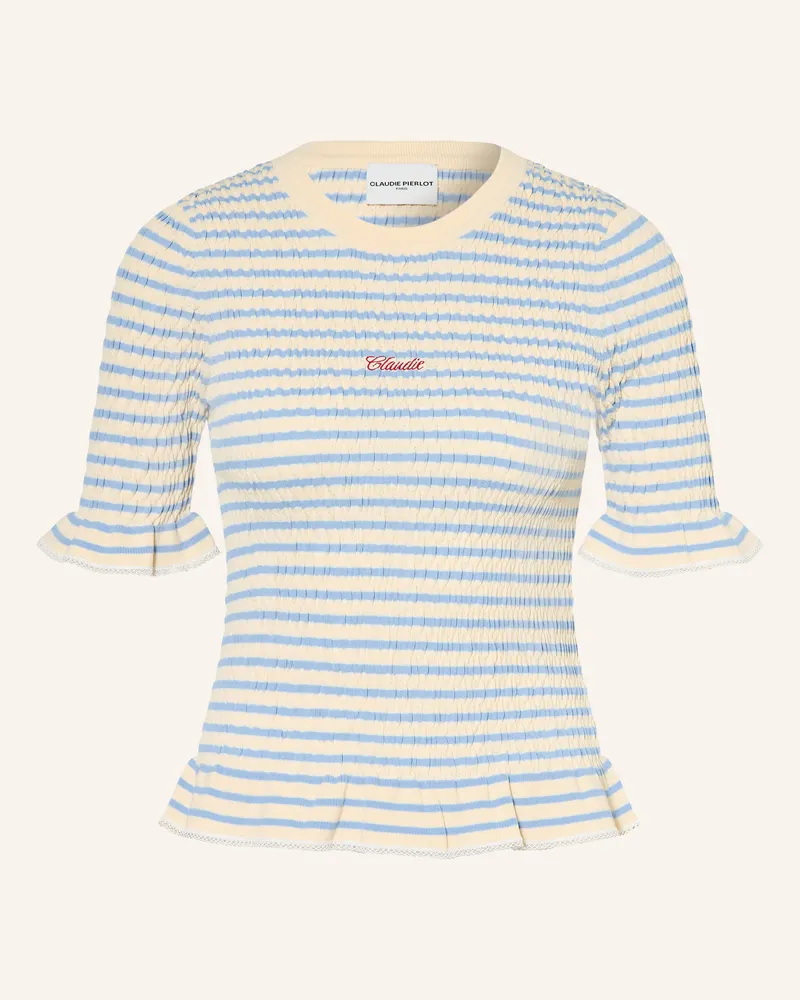 Claudie Pierlot T-Shirt Mit Rüschen blau Creme