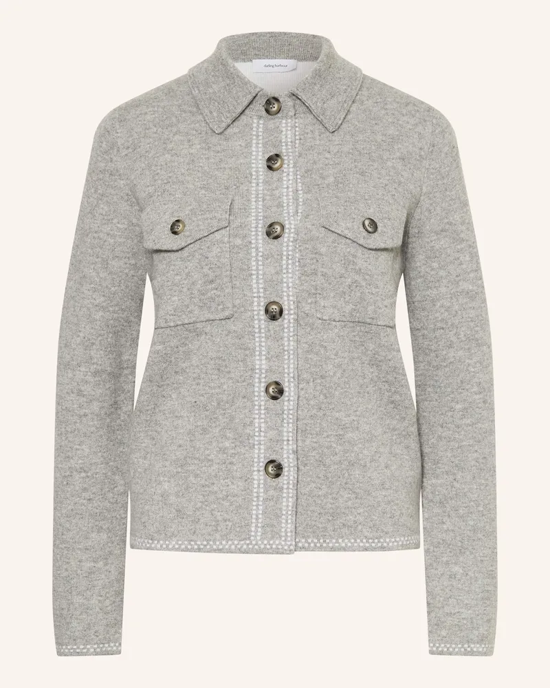 Darling Harbour Strickjacke mit Cashmere Silbegrau