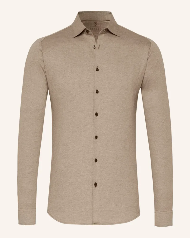 DESOTO Jerseyhemd Slim Fit Beige