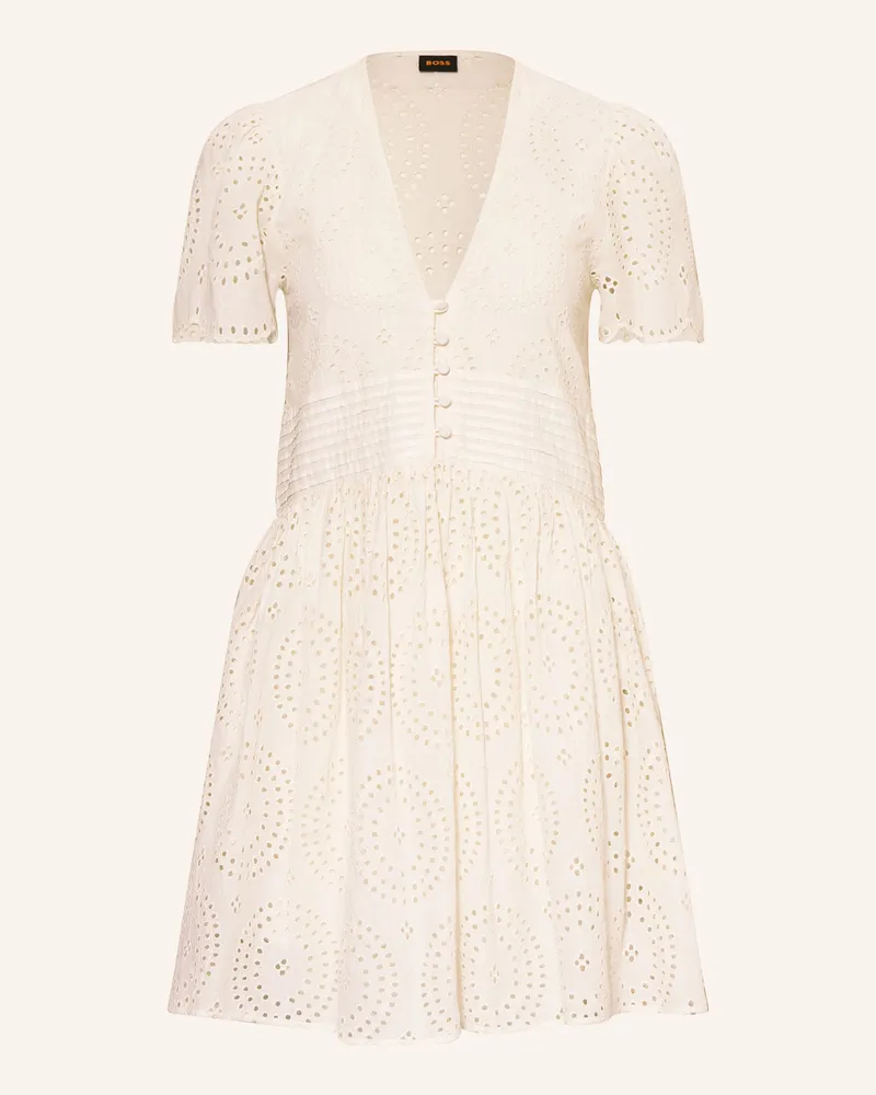 HUGO BOSS Kleid DEBRODY aus Lochspitze Creme