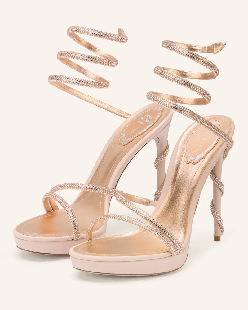 René Caovilla Sandaletten Margot Mit Schmucksteinen rosa Altrosa