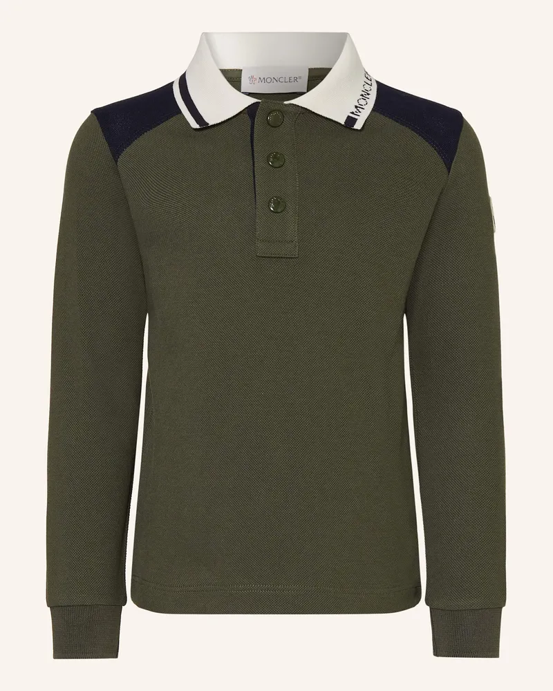 Moncler Piqué-Poloshirt Dunkelgrün