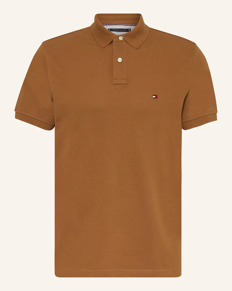 Tommy Hilfiger Piqué-Poloshirt Slim Fit Cognac