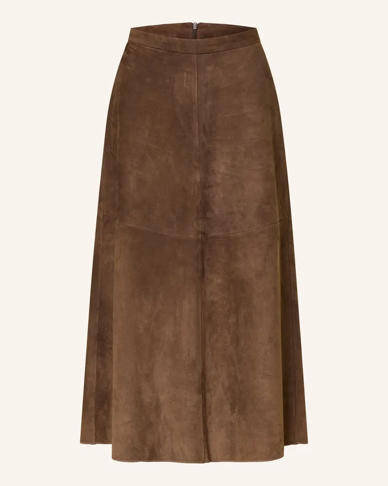 Max Mara Lederrock CIPRIA Dunkelbraun