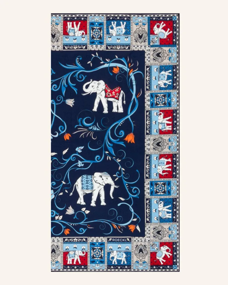 Roeckl Seidentuch Lucky Elephant rot Blau