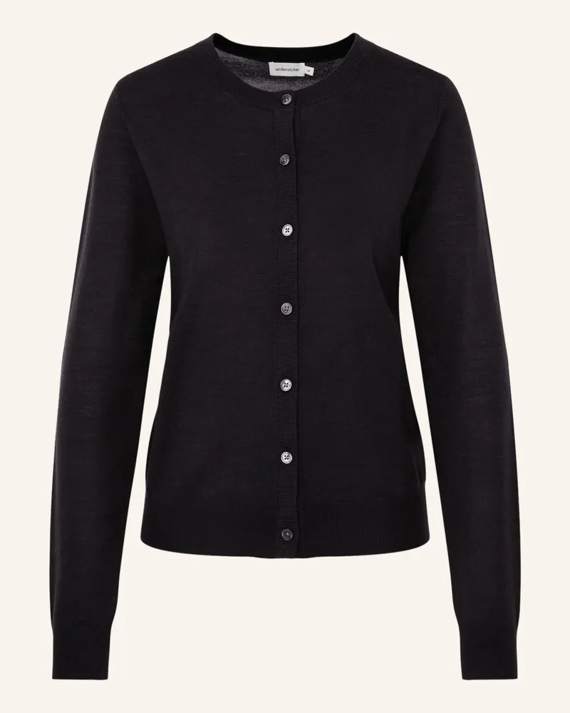 Seidensticker Strick-Jacke, Cardigan Schwarz