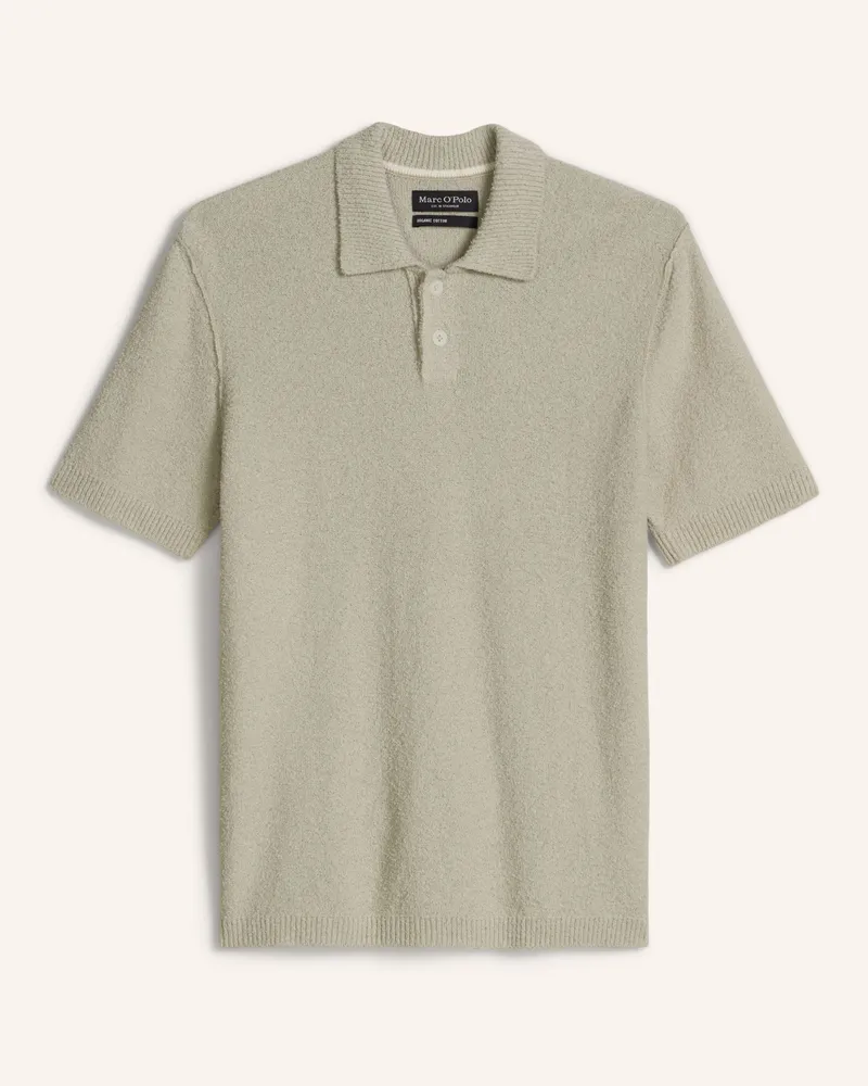 Marc O'Polo Bouclé-Poloshirt grau Hellgrau