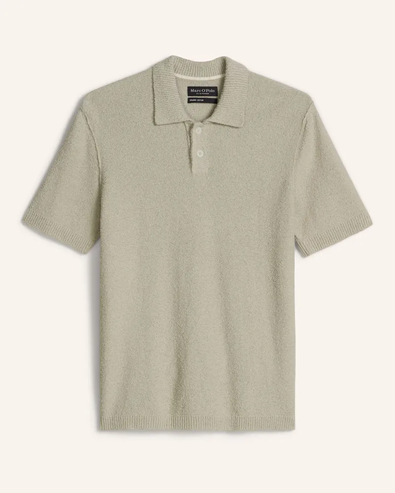 Marc O'Polo Bouclé-Poloshirt grau Hellgrau