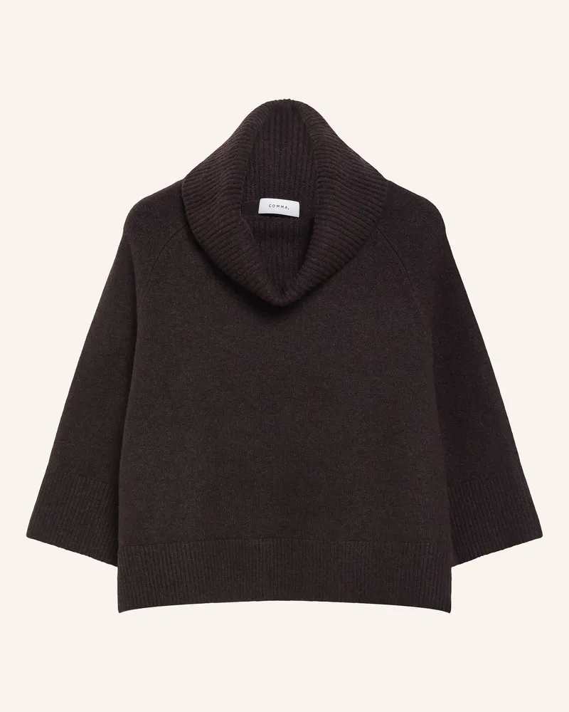 COMMA Rollkragenpullover rot Dunkellila